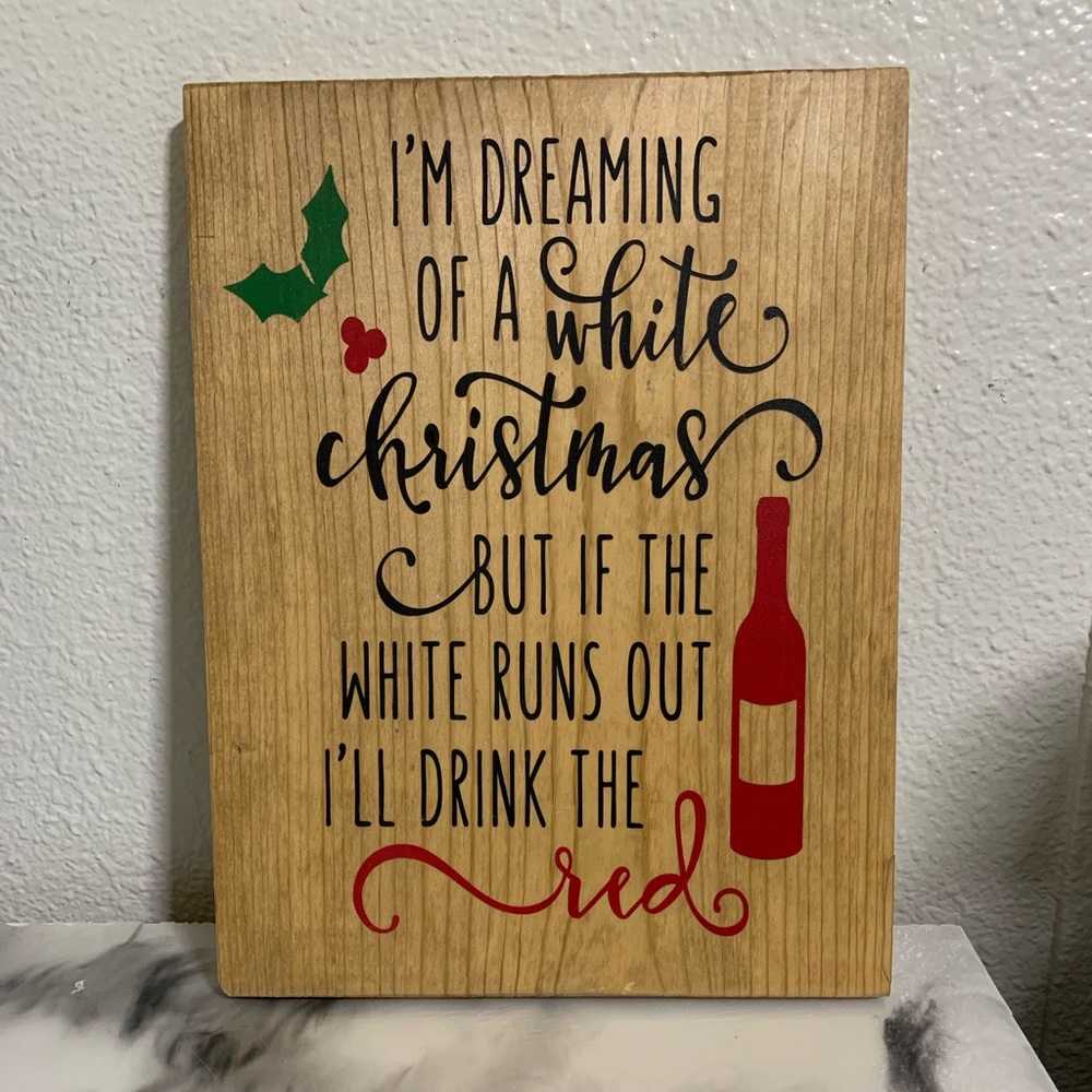 Wooden Wine Christmas sign